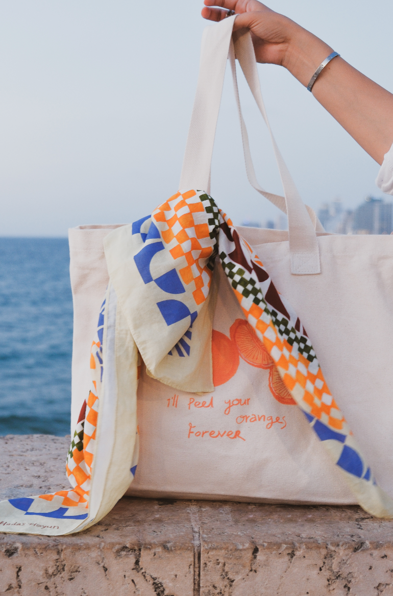 I'LL PEEL YOUR ORANGES FOREVER -  TOTE BAG X HADAS HAYUN